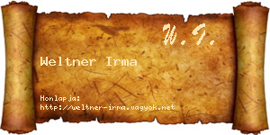 Weltner Irma névjegykártya