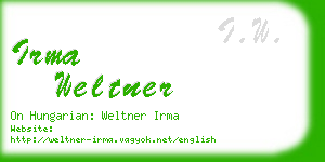 irma weltner business card